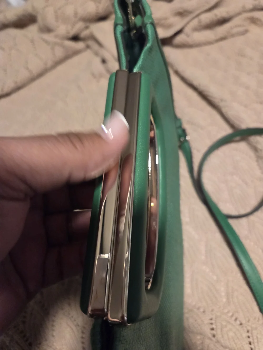 Kate Spade Alexia Green Straw Clutch Bag